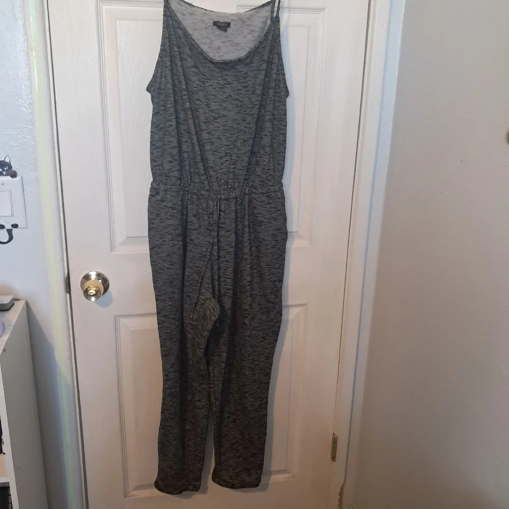 💰Toxiks Gray Marled Terrycloth Sleeveless Jumpsuit - Picture 1 of 8